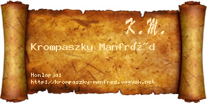 Krompaszky Manfréd névjegykártya